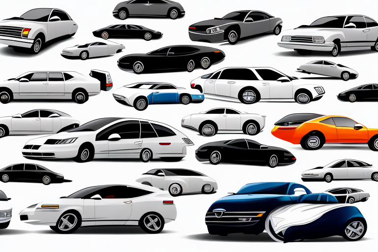 A car dealership with a variety of cars in the lot