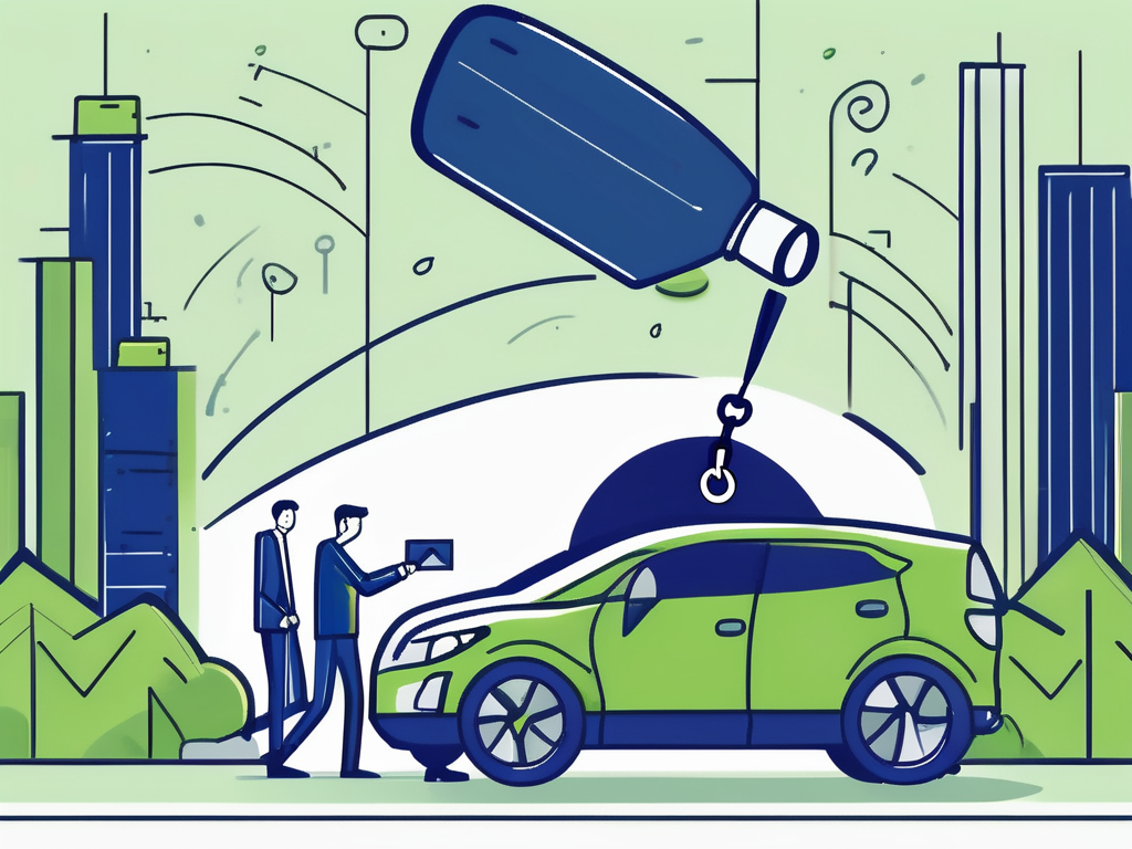 An email envelope being unlocked by a car key