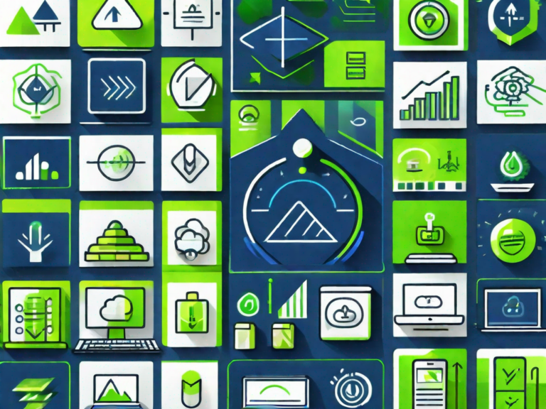 A digital interface showcasing various software icons
