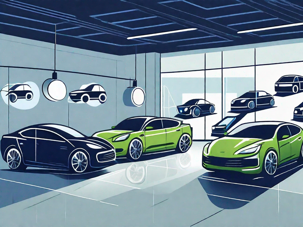 Harnessing the Power of SEO for Automotive Sales Managers 1 A car showroom with various types of cars